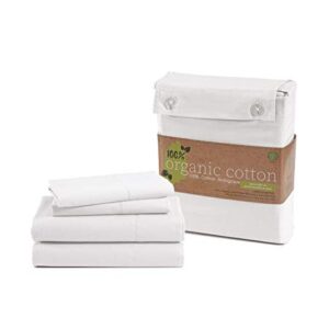 LANE LINEN 100% Organic Cotton California King Sheets Set, 4-Piece Pure Organic Cotton Long Staple Percale Weave Ultra Soft Best Bedding Sheets for Bed, Breathable, Fits Mattress Upto 15" Deep - White