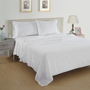 LANE LINEN 100% Organic Cotton California King Sheets Set, 4-Piece Pure Organic Cotton Long Staple Percale Weave Ultra Soft Best Bedding Sheets for Bed, Breathable, Fits Mattress Upto 15" Deep - White