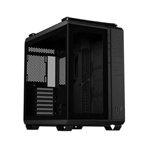 asus tuf gaming gt502 atx mid-tower computer case with front panel rgb button, usb 3.2 type-c and 2x usb 3.0 ports