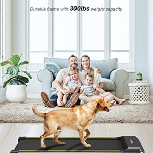 AKSO Walking Pad Under-Desk Treadmill, 300lbs Capacity, Quiet 3.8mph, LED Display Remote Control &APP, Portable Mini Desk Treadmill for Home Office Small Apartment