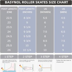 Nattork Roller Skates for Women with Glitter Leather High-top Double Row Rollerskates, Unisex-Adult Derby Skate for Beginner,Fast Braking Rink Skates