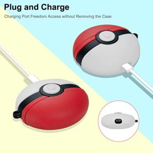 Beats Studio Buds/Beats Studio Buds+ Case Cover, 3D Cute Cartoon Stylish Silicone Protective Case for Beats Wireless Earbuds Anime Skin with Keychain Accessories for Men Boys Girls Kids (Pokeball)