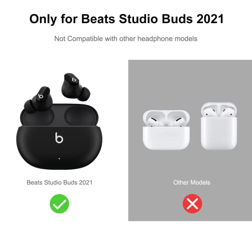 Beats Studio Buds/Beats Studio Buds+ Case Cover, 3D Cute Cartoon Stylish Silicone Protective Case for Beats Wireless Earbuds Anime Skin with Keychain Accessories for Men Boys Girls Kids (Pokeball)