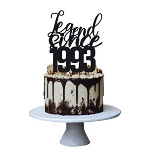 legend since 1993 cake topper for 30th men and women birthday party ，funny 30 and fabulous decoration，handmade （black）