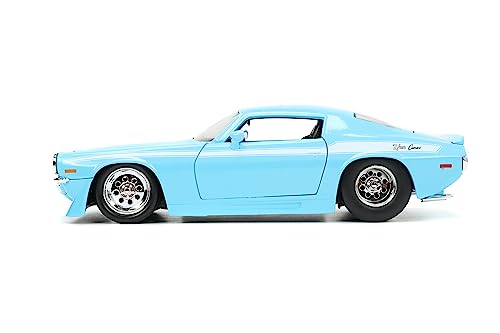 Jada Toys Big Time Muscle 1:24 1971 Chevy Camaro Die-Cast Car (Light Blue)