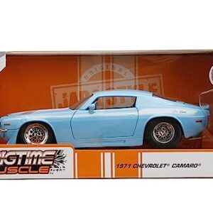 Jada Toys Big Time Muscle 1:24 1971 Chevy Camaro Die-Cast Car (Light Blue)