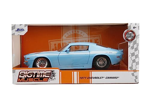 Jada Toys Big Time Muscle 1:24 1971 Chevy Camaro Die-Cast Car (Light Blue)