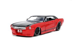 jada toys big time muscle 1:24 1965 ford mustang die-cast car (red/black)