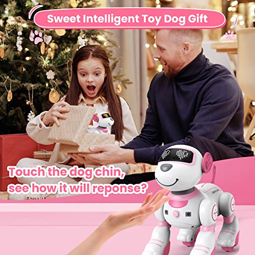 FUUY Robot Dog Toys for Girls Toys Interactive Robot Toy FollowMe Robot for Kids 5-7 Intelligent Remote Control Dog with Sing Dance AI Robotics for Kids Age 3 4 5 6 7 Chrismas Birthday Gifts Girls