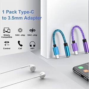 USB C to 3.5mm Audio Adapter Headphone Jack Adapter Type C to Aux Audio Dongle Cable Cord Compatible Samsung Galaxy S23 S22 Ultra S21 S20 FE S10 S9 A14 A23 A53 A13,Note 20;Google Pixel 6a 6 7 Pro 5 4