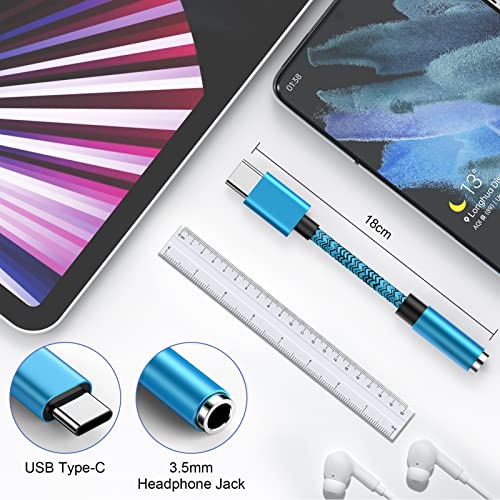 USB C to 3.5mm Audio Adapter Headphone Jack Adapter Type C to Aux Audio Dongle Cable Cord Compatible Samsung Galaxy S23 S22 Ultra S21 S20 FE S10 S9 A14 A23 A53 A13,Note 20;Google Pixel 6a 6 7 Pro 5 4