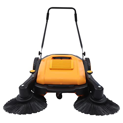 41''Walk-Behind Outdoor Hand Push Floor Sweeper Street Pavement Sweeping Cleaner Tool 55L