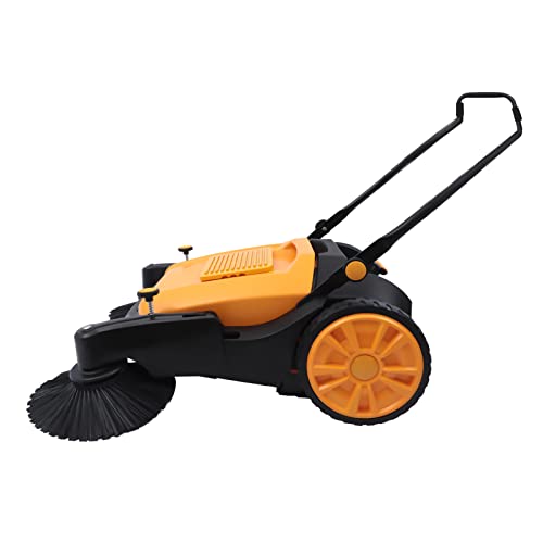 41''Walk-Behind Outdoor Hand Push Floor Sweeper Street Pavement Sweeping Cleaner Tool 55L