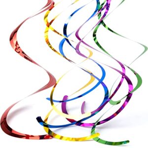 30 pack party hanging swirl party decorations 6 assorted colors hanging swirls whirls plastic streamers ceiling decorations for birthday party wedding mothers day celebration baby shower