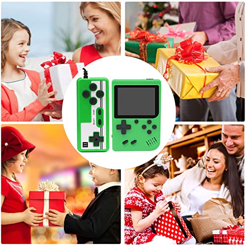 LARSEBEI Retro Handheld Game Console, 3.0-Inch Portable Video Game Console for Kids with 800 Classical FC Games，1020mAh Rechargeable Battery，Supports Two Players and Connects to TV (Green)