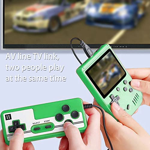 LARSEBEI Retro Handheld Game Console, 3.0-Inch Portable Video Game Console for Kids with 800 Classical FC Games，1020mAh Rechargeable Battery，Supports Two Players and Connects to TV (Green)