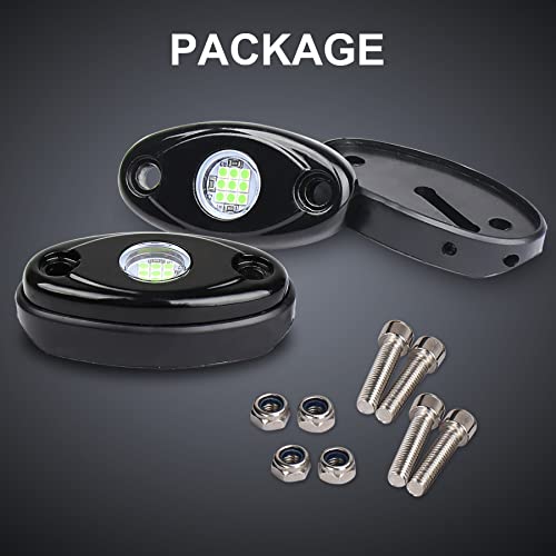 2 Pods LED Rock Lights, POVTOR Green Off Road Rock Lights Waterproof IP68 Underglow Light Kit Compatible with Truck Pickups Cars ATV UTV SUV Motorcycle Boat