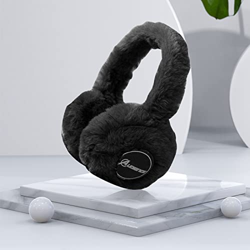 AZXY Bluetooth Headphones Over The Ear, Wireless Bluetooth Headphones with Microphone, Foldable Earmuff Warm Plush Winter Lightweight Stereo Noise Cancelling Headsets 10 Hour Music