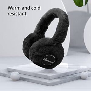 AZXY Bluetooth Headphones Over The Ear, Wireless Bluetooth Headphones with Microphone, Foldable Earmuff Warm Plush Winter Lightweight Stereo Noise Cancelling Headsets 10 Hour Music