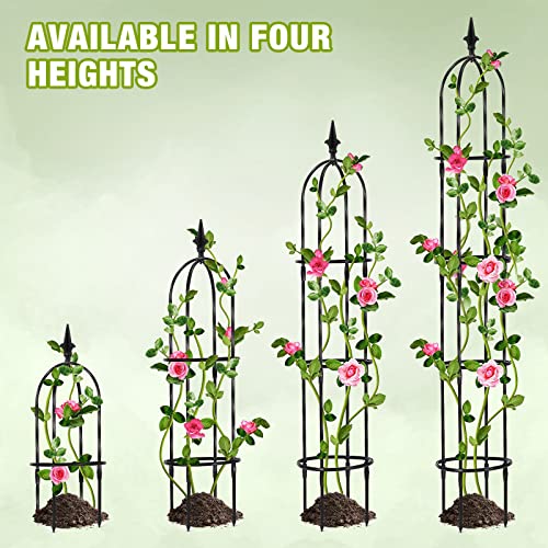 4 Pack 6 ft Garden Obelisk Trellis for Climbing Plants Outdoor Metal Tower Garden Trellis Plant Support Tall Plastic Trellises for Indoor Outdoor Potted Plants Climbing Vines Flowers Stands