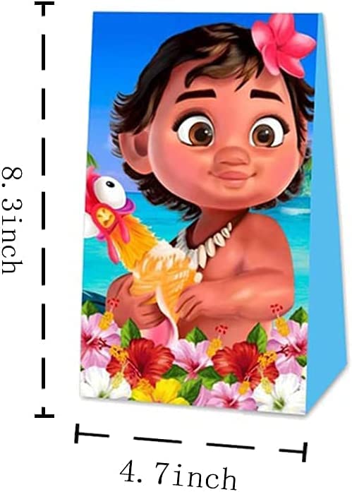 OU GUAN Moana Party Gift Bags Candy Bags Moana Party Supplies Moana Birthday Party Decoration (Pack of 18)