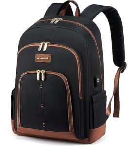 lovevook laptop backpack 15.6 inch, water resistant travel backpack for women men,college work business back pack, black