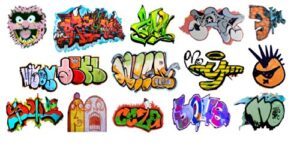 n scale 1:160 graffiti waterslide decals set #16 - weather your rolling stock & structures!