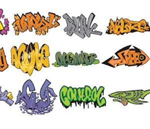 N Scale 1:160 Graffiti Waterslide Decals Set #3 - Weather Your Rolling Stock & Structures!