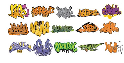 N Scale 1:160 Graffiti Waterslide Decals Set #3 - Weather Your Rolling Stock & Structures!