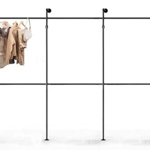 SERENITA Industrial Pipe Clothing Rack, Hanging Rod for Closet, Wall Mounted Multi Purpose