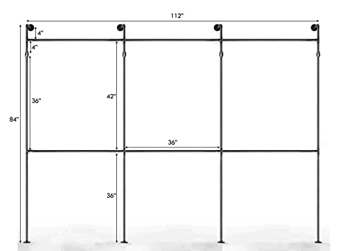 SERENITA Industrial Pipe Clothing Rack, Hanging Rod for Closet, Wall Mounted Multi Purpose