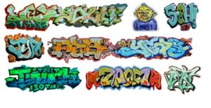 n scale 1:160 graffiti waterslide decals set #20 - weather your rolling stock & structures!