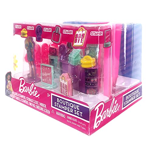 Barbie Boutique Stamp Set - Creative Stamps for Kids to Explore Imagination and Design, Kid-Friendly Stamp Kit for Arts and Crafts Fun, Featuring Fashionable Designs and More.