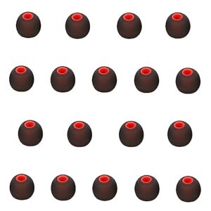 cyadci replacement earbud tips silicone earbud tips ear gels fit for inner hole from 3.8mm - 5.1mm earphones 9 pairs earbud replacement tips medium, black-red