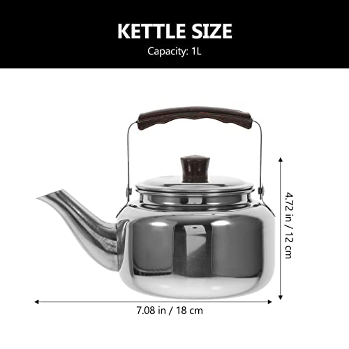 STOBAZA 0.8L Whistling Tea Kettle for Stovetop Classic Teapot Teakettle Food Grade Stainless Steel Water Boiler Kettle, Gas Electric Induction Compatible, Mirror Polish