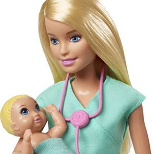 Bundle of Barbie Fast Cast Clinic Playset + Barbie Baby Doctor Playset