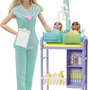 Bundle of Barbie Fast Cast Clinic Playset + Barbie Baby Doctor Playset