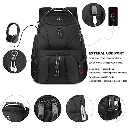 MATEIN Laptop Backpack for Women, Anti Theft 15.6 inch College School Bookbag for Girls with USB Charging Port, Backpack for Men, Large Laptop Backpack with USB Port, Travel Backpacks for Women