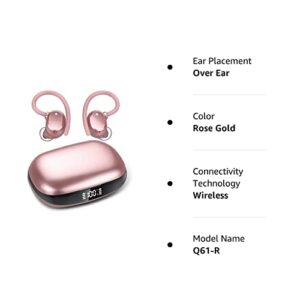 Wireless Earbuds, HiFi Stereo Sport Bluetooth 5.3 Headphones with Earhooks, 48H Deep Bass in-Ear Headphones with LED Display, Noise Cancelling, IP7 Waterproof Earphones Built-in Mic for Running (Rose)