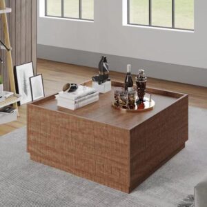 Panana Manhattan Gate Engineered Wood Coffee Table (Oak with Drawers)