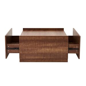 Panana Manhattan Gate Engineered Wood Coffee Table (Oak with Drawers)