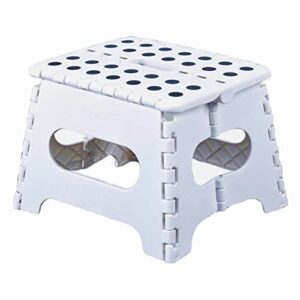 pandaear home folding step stool, lightweight step stool with 7.5 inch height for kids, sturdy foot stool for kitchen, bedroom, bathroom & bathroom- white