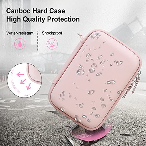 Canboc Hard Case for Fujifilm Instax Mini Link 2/ Instax Mini Link Smartphone Printer/Fujifilm Instax Mini EVO Instant Camera, Mesh Pocket fit Instax Mini Instant Film and Cable, Soft Pink