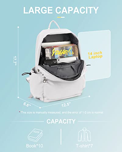 UPPACK Backpack For WomenAesthetic White Backpack For Men Lightweight Gym Backpack Casual Daypack Laptop Backpack College