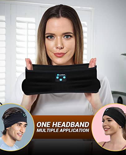 Lavince Sleep Headphones - Headband Headphones - Bluetooth Headband Sleep Headphones for Side Sleeper, Elastic Music Sleeping Band Cozy ASMR Wireless Eye Mask Tech Gadgets Gifts for Women Men