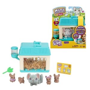 little live pets - mama surprise minis. feed and nurture a lil' mouse inside their hutch so she can be a mama. she has 2, 3, or 4 babies with surprise accessories to dress up the babies