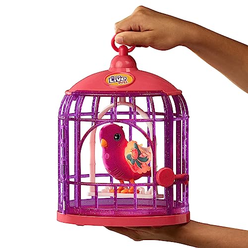 Little Live Pets - Lil' Bird & Bird Cage, New Light Up Wings with 20 + Sounds, and Reacts to Touch