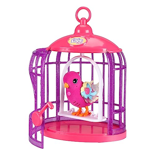 Little Live Pets - Lil' Bird & Bird Cage, New Light Up Wings with 20 + Sounds, and Reacts to Touch