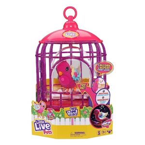 Little Live Pets - Lil' Bird & Bird Cage, New Light Up Wings with 20 + Sounds, and Reacts to Touch