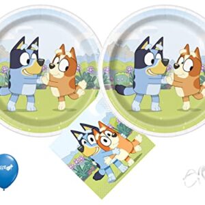 Bluey Birthday Party Supplies | Bluey Decorations | Bluey Plates | Bluey Napkins | Bluey Tableware - Serves 16